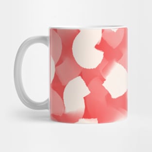 Coral and White, Abstract Wide Brush Stroke Style Mug